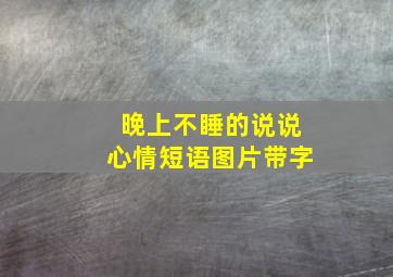 晚上不睡的说说心情短语图片带字