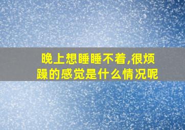 晚上想睡睡不着,很烦躁的感觉是什么情况呢