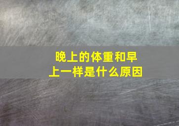 晚上的体重和早上一样是什么原因