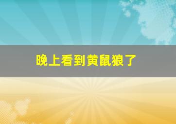 晚上看到黄鼠狼了