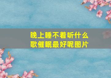 晚上睡不着听什么歌催眠最好呢图片