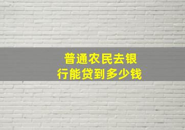 普通农民去银行能贷到多少钱