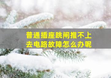 普通插座跳闸推不上去电路故障怎么办呢