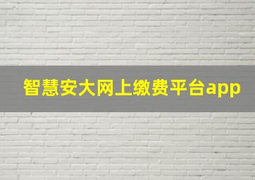 智慧安大网上缴费平台app