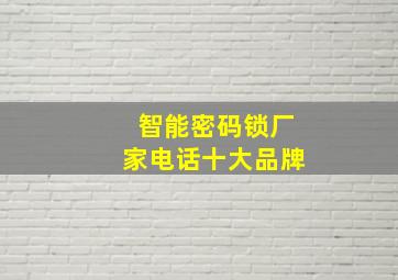 智能密码锁厂家电话十大品牌