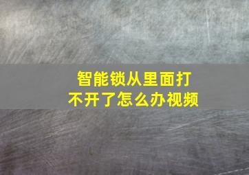 智能锁从里面打不开了怎么办视频