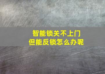 智能锁关不上门但能反锁怎么办呢