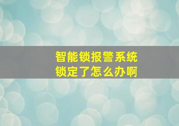 智能锁报警系统锁定了怎么办啊