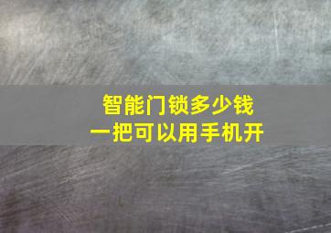 智能门锁多少钱一把可以用手机开