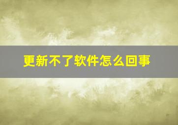 更新不了软件怎么回事