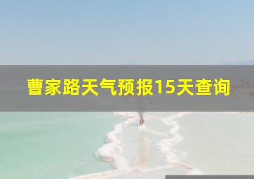 曹家路天气预报15天查询