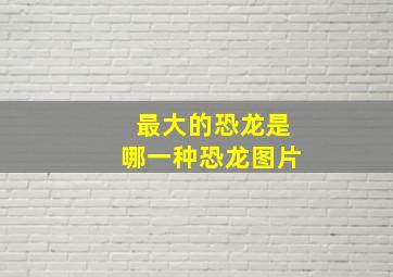 最大的恐龙是哪一种恐龙图片