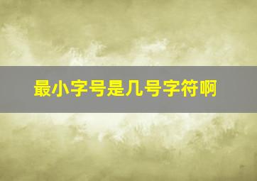 最小字号是几号字符啊