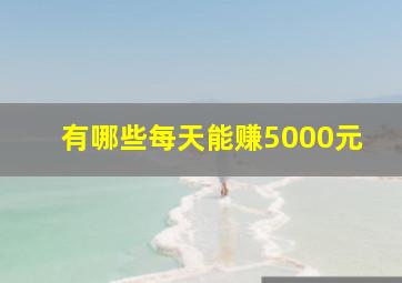 有哪些每天能赚5000元