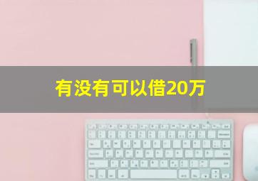 有没有可以借20万