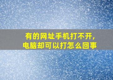 有的网址手机打不开,电脑却可以打怎么回事