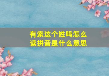 有索这个姓吗怎么读拼音是什么意思