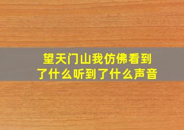 望天门山我仿佛看到了什么听到了什么声音