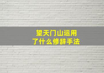 望天门山运用了什么修辞手法