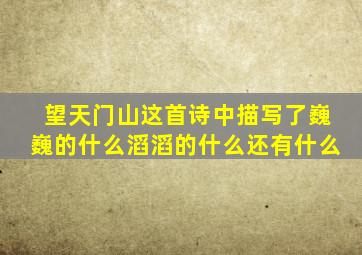 望天门山这首诗中描写了巍巍的什么滔滔的什么还有什么