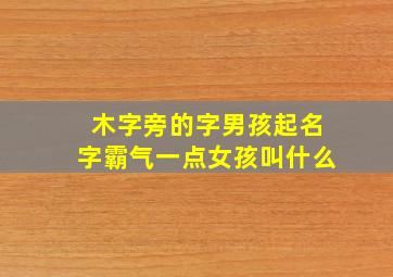 木字旁的字男孩起名字霸气一点女孩叫什么