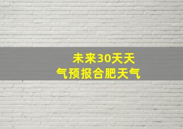 未来30天天气预报合肥天气