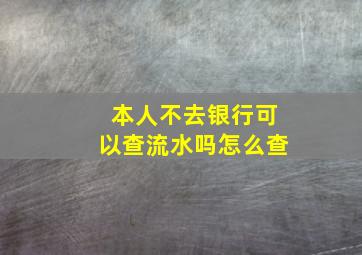 本人不去银行可以查流水吗怎么查