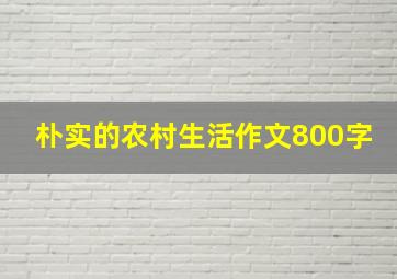 朴实的农村生活作文800字