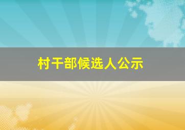 村干部候选人公示