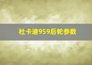 杜卡迪959后轮参数