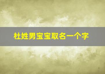 杜姓男宝宝取名一个字