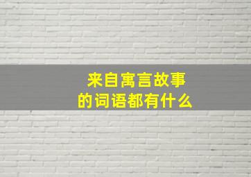 来自寓言故事的词语都有什么