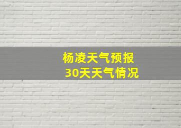 杨凌天气预报30天天气情况