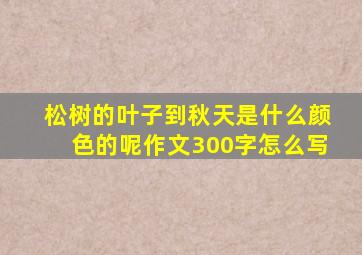 松树的叶子到秋天是什么颜色的呢作文300字怎么写