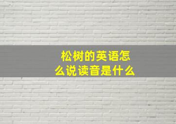 松树的英语怎么说读音是什么