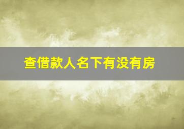 查借款人名下有没有房