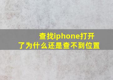 查找iphone打开了为什么还是查不到位置