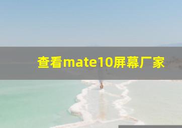 查看mate10屏幕厂家