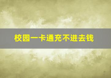 校园一卡通充不进去钱