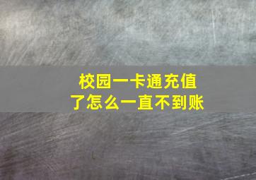 校园一卡通充值了怎么一直不到账