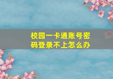 校园一卡通账号密码登录不上怎么办