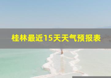 桂林最近15天天气预报表