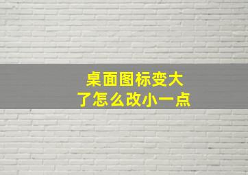 桌面图标变大了怎么改小一点