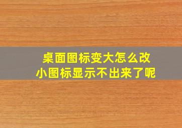 桌面图标变大怎么改小图标显示不出来了呢