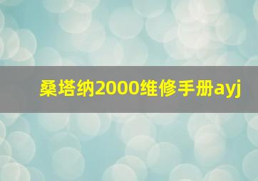 桑塔纳2000维修手册ayj