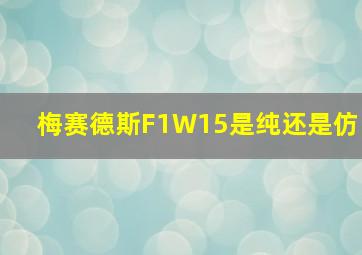 梅赛德斯F1W15是纯还是仿