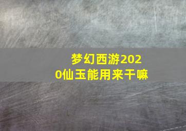 梦幻西游2020仙玉能用来干嘛