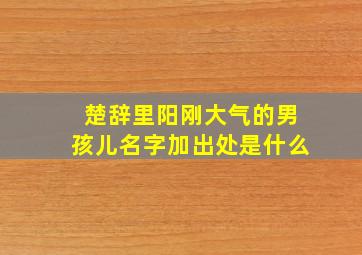 楚辞里阳刚大气的男孩儿名字加出处是什么