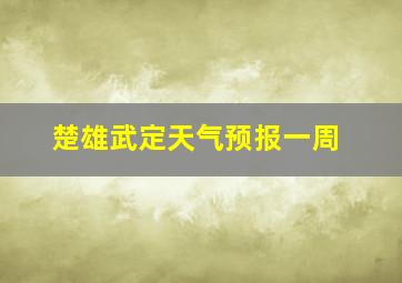 楚雄武定天气预报一周