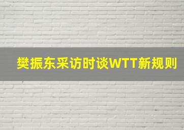 樊振东采访时谈WTT新规则